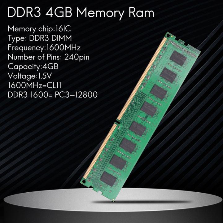 ddr3-4gb-memory-ram-pc3-12800-1-5v-1600mhz-240-pin-desktop-memory-dimm-unbuffered-and-non-ecc-for-desktop-amd-motherboard