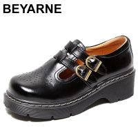 2023 MZDL retro brogue womens shoes thick bottom Japanese Mary Jane single shoes cute big head jk small leather shoes