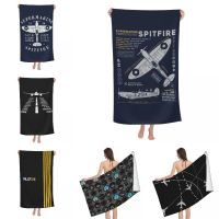 Customized Quick Drying Microfiber Beach Bath Towel Breathable Fighter Pilot Aircraft Airplane Plane Sports Bathroom Towels