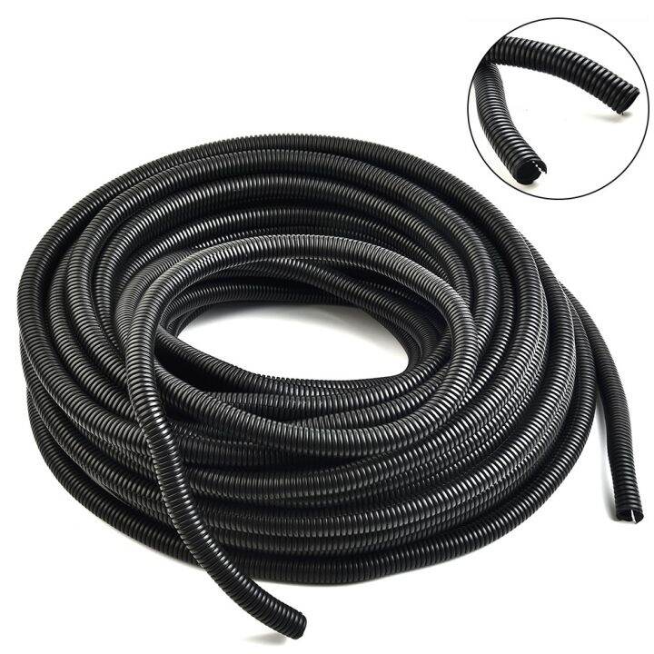 Black 12mm Split Loom Wire Flexible Tubing Conduit Hose Cover Cable