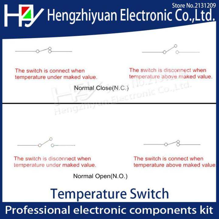 hzy-ksd9700-250v-5a-10a-พลาสติกฟิวส์-bimetal-สวิตช์อุณหภูมิแผ่นป้องกันความร้อนเทอร์โม-n-c-45-140c-องศา-centigrade