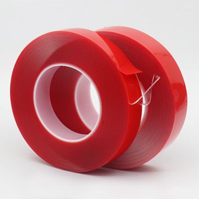 ✆✱❈ 3-15mm 3 Meters Strong Acrylic Adhesive PET Red Film Clear Double Side Tape No Trace For Phone Tablet Acrylic LCD Screen Glass