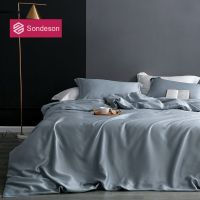 Sondeson Luxury Beauty 100% Silk Gray Bedding Set 25 Momme Silk Healthy Skin Duvet Cover Bed Linen Single Double Queen King Set