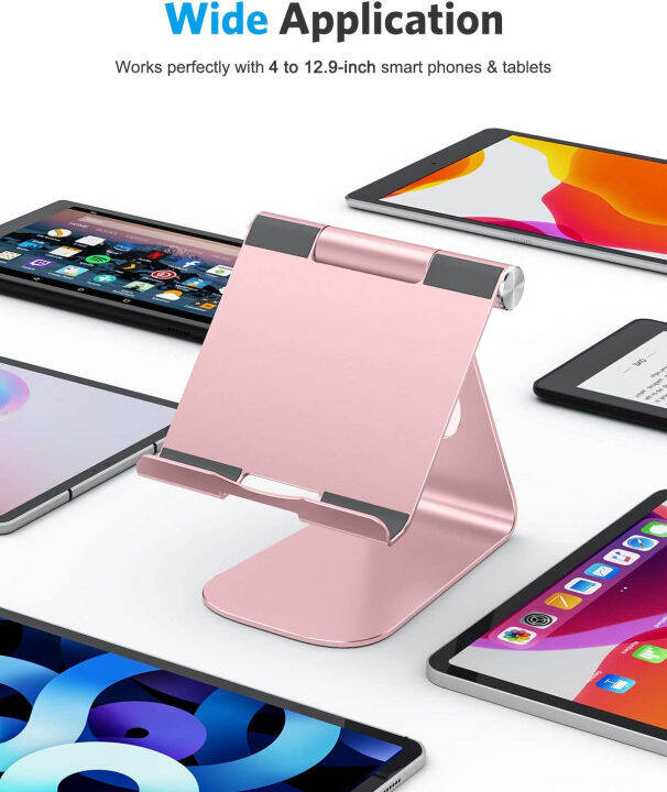 omoton-tablet-stand-holder-adjustable-t1-desktop-aluminum-tablet-dock-cradle-accessories-compatible-with-ipad-air-mini-ipad-10-2-9-7-ipad-pro-11-12-9-samsung-tab-and-more-rose-gold