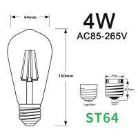 10เมตร15เมตรหนักไฟ Led เชือก E27 ST64เส้นใยโคมไฟ4วัตต์นางฟ้าพวงมาลัยแขวนไฟลานเทศกาลคาเฟ่บาร์อุตสาหกรรมตกแต่ง