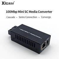 1 Pasang 10/100M Konverter Media Serat Ethernet Sakelar Mini Fibra Optik 20KM โหมด A/b SC ตัวรับส่งสัญญาณ Tunggal