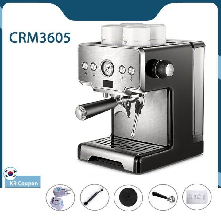 Home 15Bar Coffee Machine CRM3605 Coffee Maker Espresso Maker Semi ...