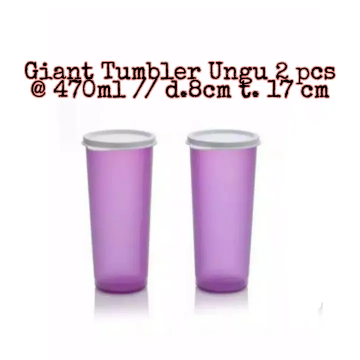 Tupperware Giant Tumbler Ungu 2 pcs 470ml, Botol minum Lazada Indonesia