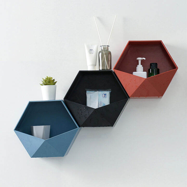 nordic-living-room-wall-mounted-geometric-punch-free-wall-decoration-bathroom-shelf-living-room-decoration-hexagon-storage-rack