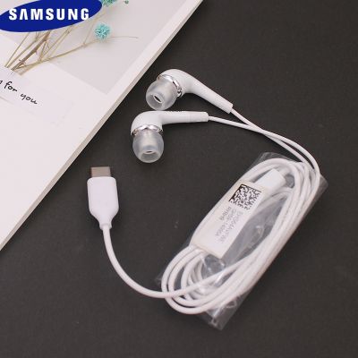 หูฟัง USB Samsung Type-C,S20 S21FE Note20 S22 A33พิเศษ A73 A53หูฟังอินเอียร์พร้อมไมโครโฟนสำหรับ SAMSUNG Z พับ4 3