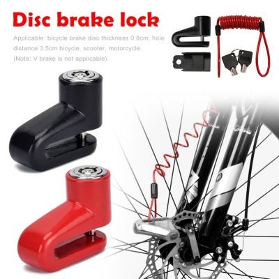 Disc Lock With Steel Wire Bicycle Mountain Bike Electric Scooter Disc Brake Lock Spring Rope Anti-theft Lock Locks