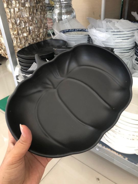 จานทรงฝักทอง-จานใส่อาหาร-จานคาเฟ่-จานขนม-จานราคาส่ง-ceramic-tray-จานสวยๆ-จานราคาถูก-ถาดเซรามิก-จานชามราคาส่ง-ขนาด-9-นิ้ว