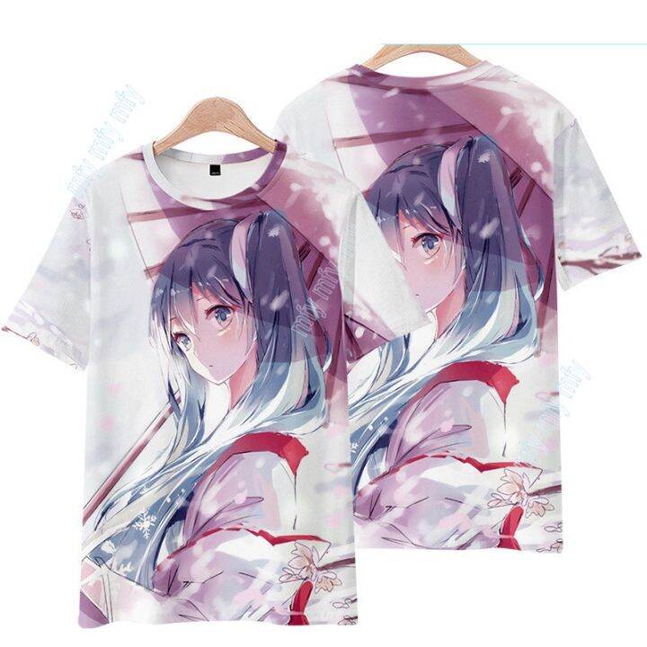 ส่งของ-เสื้อยืดแขนสั้นลําลอง-พิมพ์ลายคอสเพลย์-hatsune-miku-สําหรับผู้ใหญ่-และผู้ชาย-และผู้หญิง