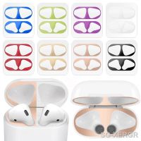 Metal Dustproof Sticker Case for Apple Airpods Headphone Covers for Airpods 2 1 Headphones Charging Case Protective Accessories