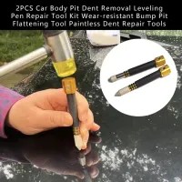 2PCS รถ Body Pit Dent Removal Leveling ปากกาซ่อมชุดเครื่องมือสวมใส่ Bump Pit Flattening เครื่องมือ Paintless Dent Repair เครื่องมือ