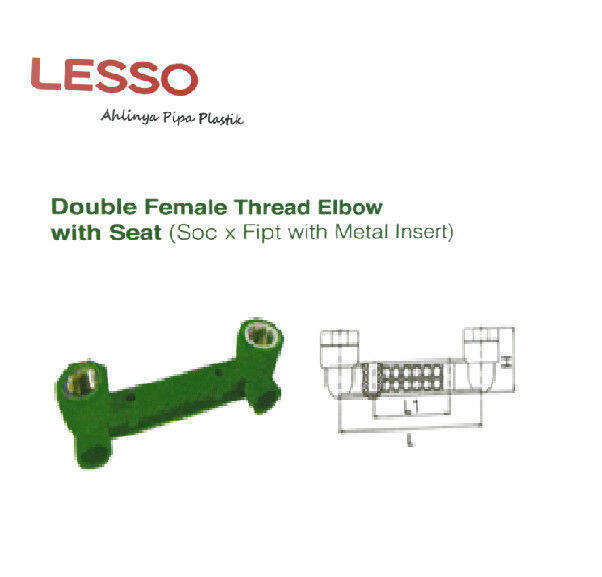 Double Female Thread Elbow 20 x 1/2" Merk PPRLESSO Lazada Indonesia