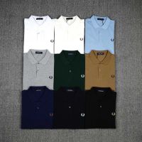 Fred Perry New Summer FREDPERRY Wheat Ear Classic Solid Color Simple Lapel Embroidery Logo Short-Sleeved Polo Shirt Free Shipping