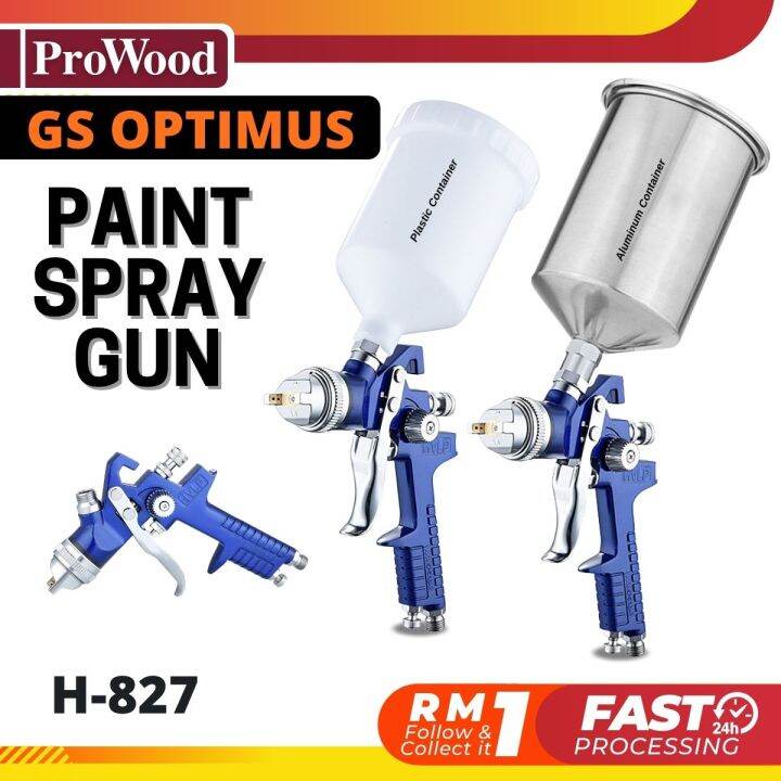 GSOPTIMUS H827 Spray Gun Container Professional HVLP Air Painting Gun