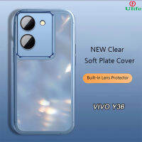 เคส VIVO Y36 Y36 5G นิ่มแฟชั่นปลอกซิลิโคน TPU เคสหลังบางพิเศษป้องกันการตกพร้อมเคสโทรศัพท์สีใสป้องกันฟิล์มเลนส์ใหม่