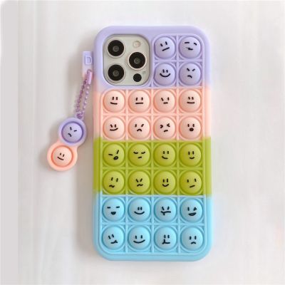 「16- digits」การ์ตูนอิโมติคอนเคสโทรศัพท์สำหรับ iphone Iphone6 7 8 PLUS Push Bubble บรรเทาความเครียดฝาครอบโทรศัพท์น่ารักสำหรับ Iphone11 Xs Xr 12pro Max