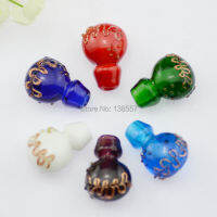 จัดส่งฟรีขายส่ง12ชิ้นพิสดารที่มีสีสันแฟชั่นน้ำหยด lampwork น้ำหอมขวดแก้ว Murano จี้สร้อยคอทั้ง