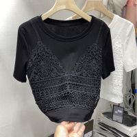 Black T Shirt Women Korean Style Fashion Tshirt Short Sleeve Round Neck Tee Casual Tops New