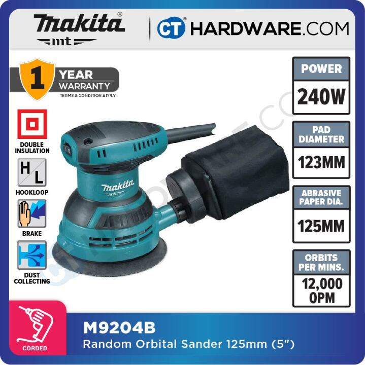 MAKITA MT M9204B CORDED RANDOM ORBITAL SANDER 5" 125MM 240W Lazada