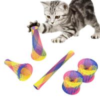 Kitten Toy Spring Tube Durable And Colorful Pet Chew Toy Stretchable Flexible Spring Coils Interactive Kittens Pet Accessories Toys