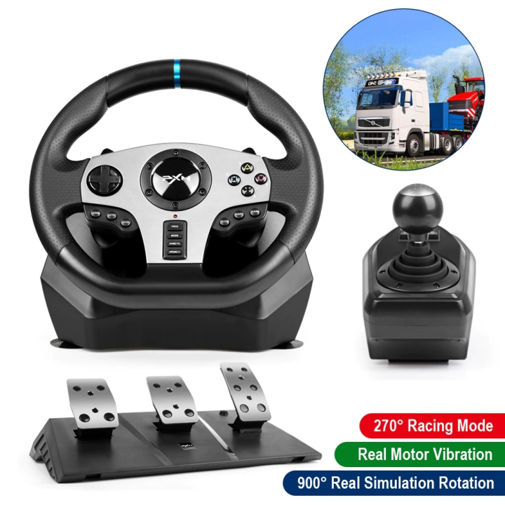 PXN V9 Racing Steering Wheel 3 Pedals Gamepad 900 Degree