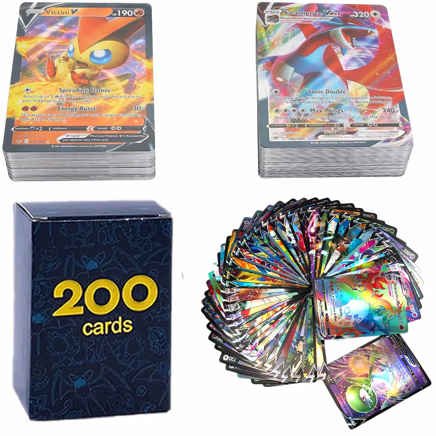 20-200Pcs Pokemon Shining Cards Funny Pokémon V VMAX MEGA GX EX Enengy Game  Battle Trading Card Child TAKARA TOMY Toys Kids Gift | Lazada PH