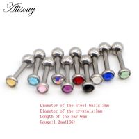 【Bestseller】 Alisouy 1ชิ้นเพทายรูปจิวเกลียวภายใน Prong 1.2*6*3/4/5มมด้านบน Labret ริมฝีปากแหวน16กรัม Tragus เจาะผนังต่างหู