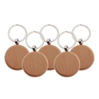 40 Pcs Blank Wooden Keychain Personalized Round Engraving Key Diy Wood Keychains Key Tags Can Engrave Diy Gifts