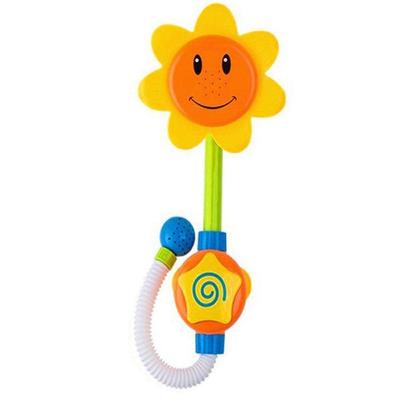 Children Swimming Water Shower Faucet Kids Baby Toy Bath Spray Press Sunflower