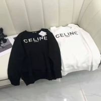 เสื้อสเวตเตอร์ผ้าฝ้ายคอกลม CELI 1NE สำหรับผู้หญิง,เสื้อสเวตเตอร์แขนยาวคอพิมพ์ลายตัวอักษรฤดูใบไม้ร่วงและฤดูหนาวเสื้อกันหนาวผ้าฝ้ายใหม่