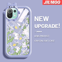 เคส JIUMOO สำหรับ Xiaomi 11 Lite 5G 11 Lite 5G Ne เคสการ์ตูนกระต่ายน้อยสีสันสดใสกล้องมอนสเตอร์ตัวน้อยเคสมือถือนิ่มสำหรับเลนส์กันกระแทกแบบใสเรียบง่ายฝาครอบป้องกันซิลิโคนความคิดสร้างสรรค์โปร่งใส