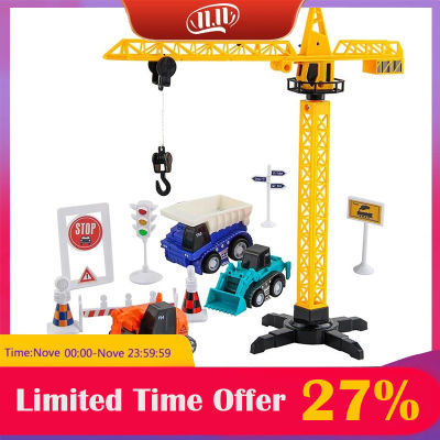 Simulate Model Car Fire Brigade Ladder Lifting Dismounting Excavator Truck Crane Toy for Kids Boys