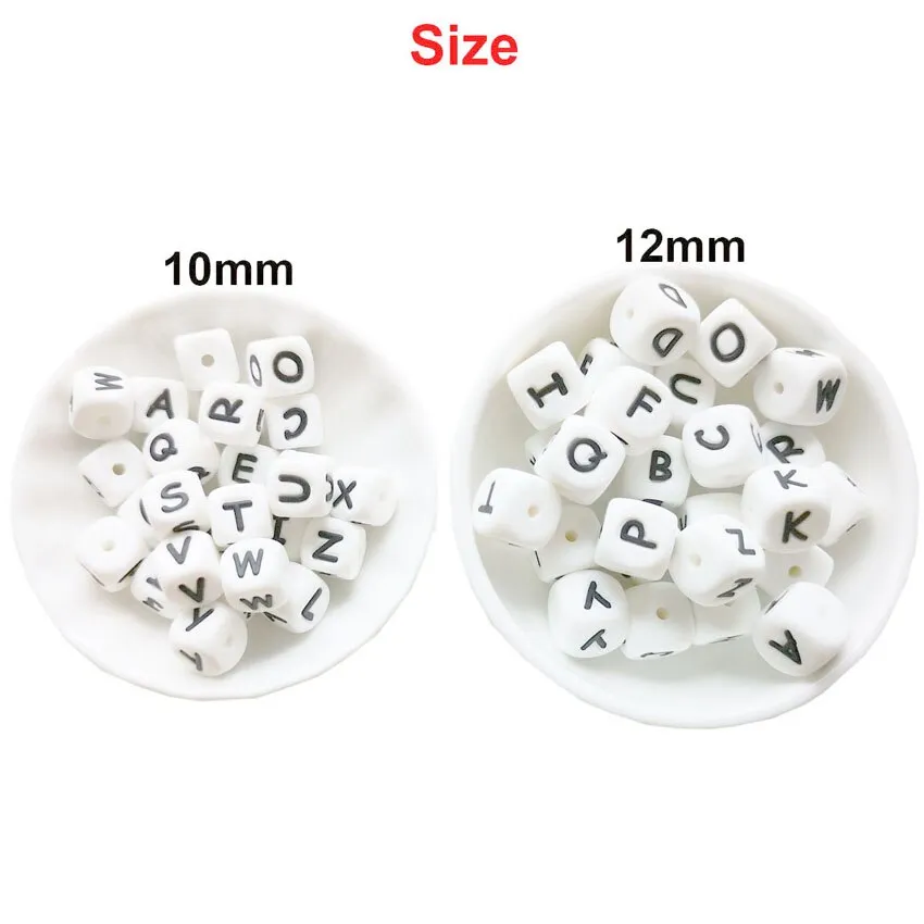12mm Silicone Beads Russian Alphabet English Letters Bead Food