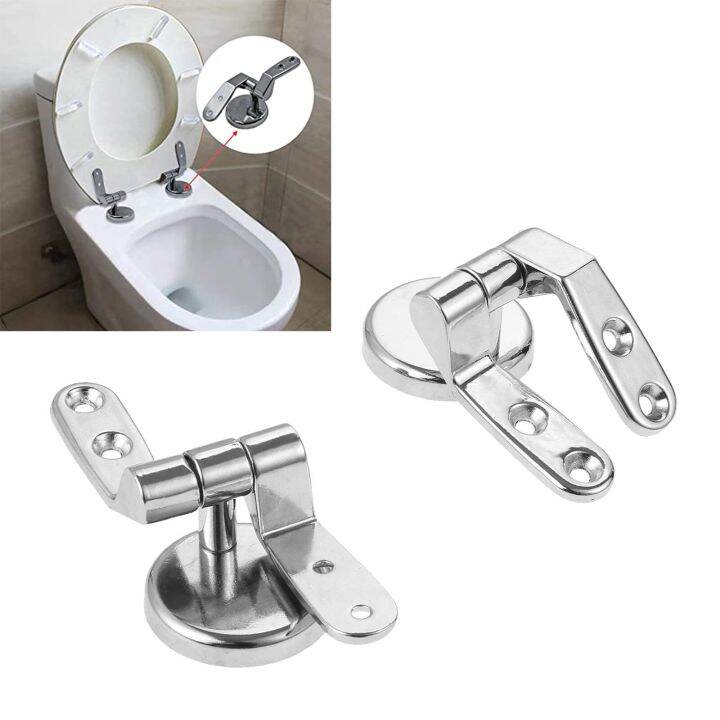 2 Sets Bathroom Zinc Alloy Toilet Seat Hinges Toilet Lid Hinge With
