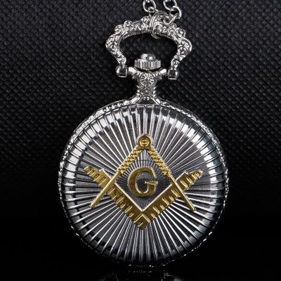 Freemason นาฬิกาควอตซ์นาฬิกาพกสำหรับผู้ชายผู้หญิงของขวัญจี้สร้อยคอ