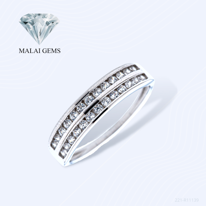 malai-gems-แหวนเพชร-เงินแท้-925-เคลือบทองคำขาว-ประดับเพชรสวิส-cz-รุ่น221-r11139-แถมกล่อง-แหวนเงินแท้-แหวนเงิน