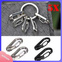 ACHROM 5pcs EDC เครื่องมือ พวงกุญแจ คาราไบเนอร์สแตนเลส แหวนแยก พวงกุญแจ สปริงหัวเข็มขัด