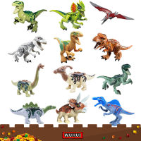 WUHUI 12Pcs Minifigures Blocks Dinosaurs Tyrannosaurus Velociraptor Stegosaurus Bricks Kids for Boys Compatible with All Brands