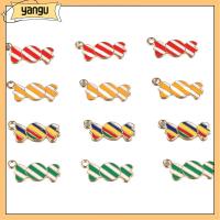 YANGU 40pcs 2110มม. เครื่องประดับลูกกวาดสีสันสดใส รูปทรงลูกกวาด โลหะผสมอัลลอยด์ น้ำตาลมินิขนมหวานทะเลทรายเสน่ห์ จี้น่ารักๆ เครื่องรางลูกกวาดลายเคลือบฟัน งานฝีมือดีไอวาย