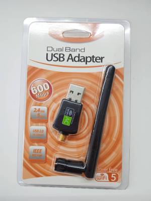 USB WIFI/Wireless USU 600Mbps 2.4G+5GHz Mbps ตัวรับสัญญาน WIFI ตัวดูดสัญญานอินเตอร์เน็ตแบบเป็นเสา