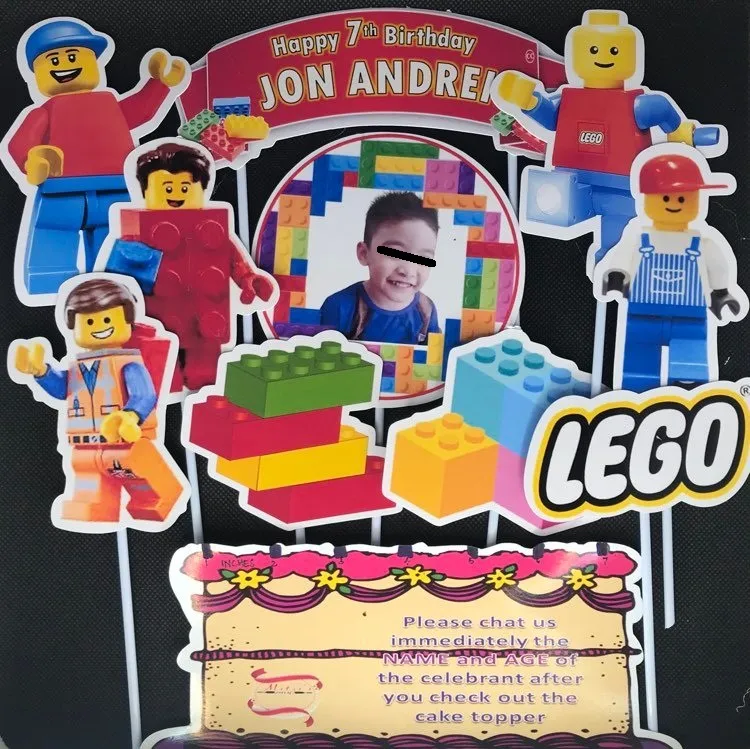 LEGO CAKE TOPPERS with personalized name age Lazada