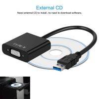 【cw】 Usb 3.0 para vga adaptador conversor de vídeo placa gráfica externa win7/8/10 1080p 20cm cabo driver cd branco preto azul 【hot】