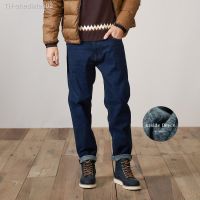 ◎ Simwood 2022 outono inverno novo masculino lã tornozelo-comprimento jeans confortável afilado denim calças plus size roupas da marca