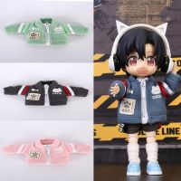 OB11 Doll Clothes Cute Cat Sweater Sports Baseball Coat Splice Sleeves For Obitsu11 GSC YMY P9 Body 1/12 BJD Doll Boy Girl 39;s Toy