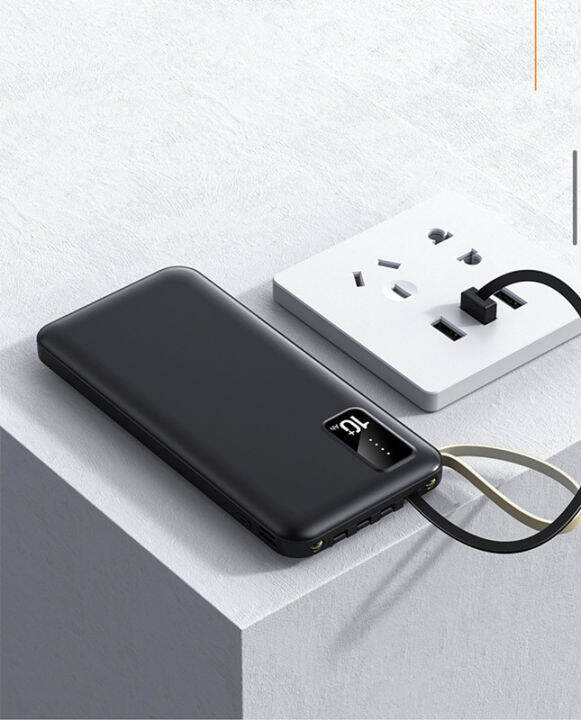 power-bank-30000mah-usb-พาวเวอร์แบง-fast-charging-สีดำ-เพาเวอร์แบงค์-รวมสายชาร์จ-4-เส้น-เหมาะสำหรับมือถือรุ่นต่างๆ-พาวเวอร์แบงค์จำเป็นสำหรับการเดิน