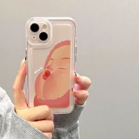 For IPhone 14 Pro Max IPhone Case Thickened TPU Soft Case Clear Case Shockproof Cartoon Pout Girl Compatible with For 13 12 Pro Max